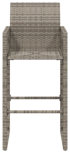 2 db szürke polyrattan kerti bárszék