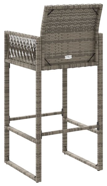 2 db szürke polyrattan kerti bárszék
