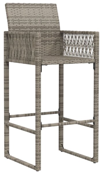 2 db szürke polyrattan kerti bárszék
