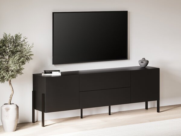 TV-állvány Etsore 102, Laminált forgácslap, 70x204x40cm, Fekete