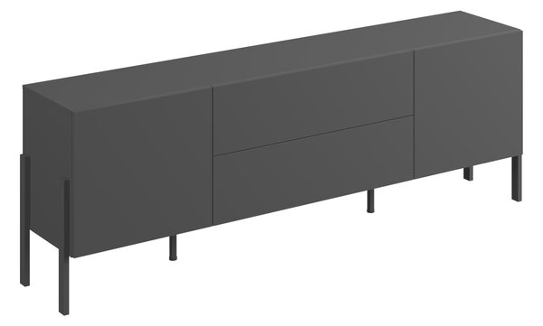 TV-állvány Etsore 102, Laminált forgácslap, 70x204x40cm, Fekete