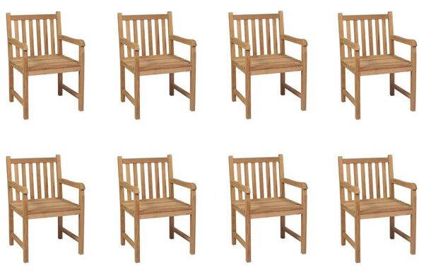 VidaXL 8 db tömör tíkfa kültéri szék