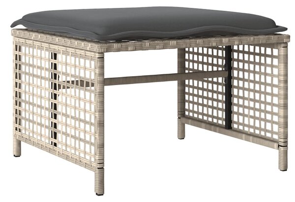 4 részes szürke polyrattan üveg kerti ülőgarnitúra párnákkal