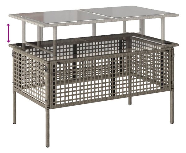 4 részes szürke polyrattan üveg kerti ülőgarnitúra párnákkal