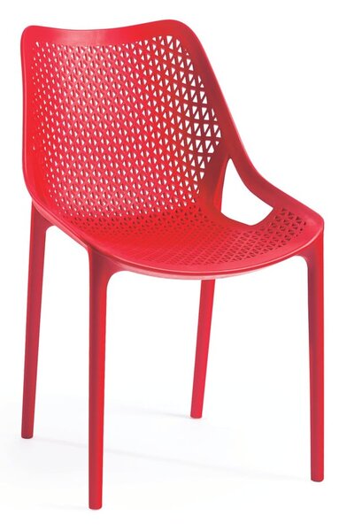Piros műanyag kerti szék Bilros – Rojaplast