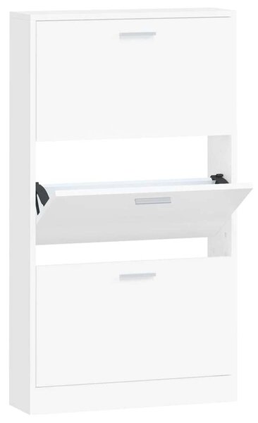 Fehér Cipősszekrény - 3 Fiók - 59x17x108 cm