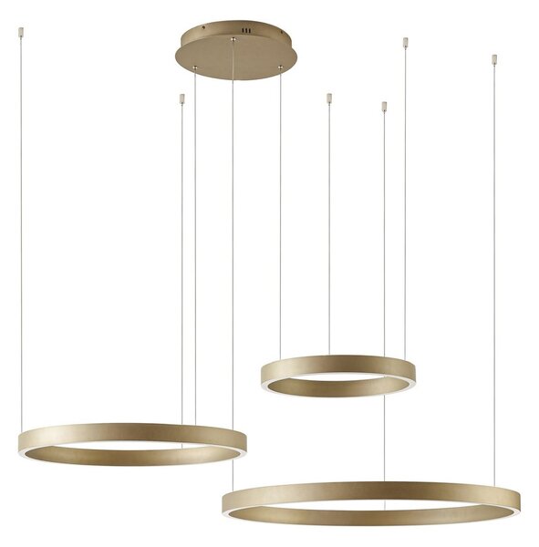 Függőlámpa Quitani, Aureon, dimmable, Arany / Sárgaréz, Nappali, Alumínium, Modern