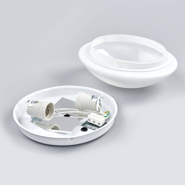 Searchlight Tokyo üveg kültéri fali lámpa 28 cm IP44, dimmelhető, Fehér / opál, Üveg, Modern