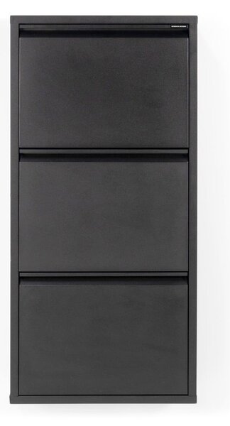 Fekete fém billenő ajtós cipőtartó 50x103x15 cm Billy – Spinder Design