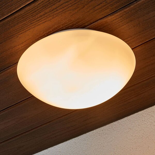Searchlight Tokyo üveg kültéri fali lámpa 28 cm IP44, dimmelhető, Fehér / opál, Üveg, Modern