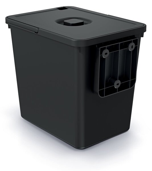 Függesztett szemetes, 23 l, fekete