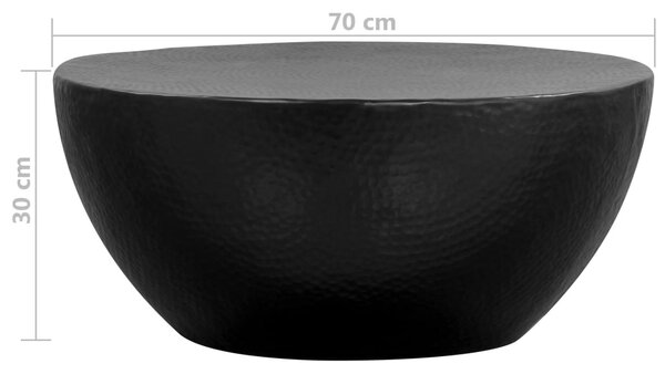 Fekete kalapált alumínium dohányzóasztal 70 x 30 cm