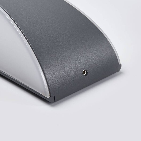 Lucande LED-es kültéri fali lámpa Akira, antracit, fém, 23cm, Fekete, Alumínium, Modern