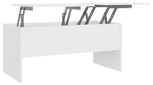 Emelhető Dohányzóasztal - Fehér - 102x50,5x46,5 cm