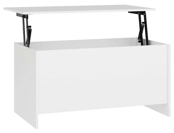 Modern Fehér Emeletes Dohányzóasztal - Tárolóval - 102x55.5x52.5 cm