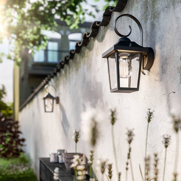 Philips myGarden Buzzard kültéri fali lámpa, fekete, dimmelhető, Fekete, Alumínium, Vintage