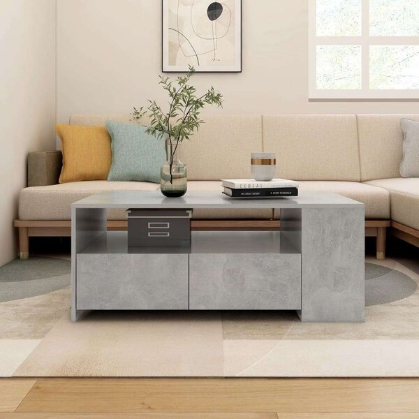 VidaXL Dohányzóasztal - Betonszürke - 102x55x42 cm