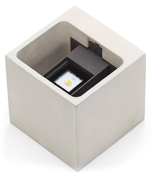 Lucande Beton szürke LED kültéri fali lámpa Riak, Alu / szürke / cink, Fürdőszoba, Beton, Modern