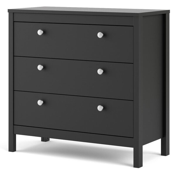 Fekete alacsony komód 82x80 cm Madrid – Tvilum
