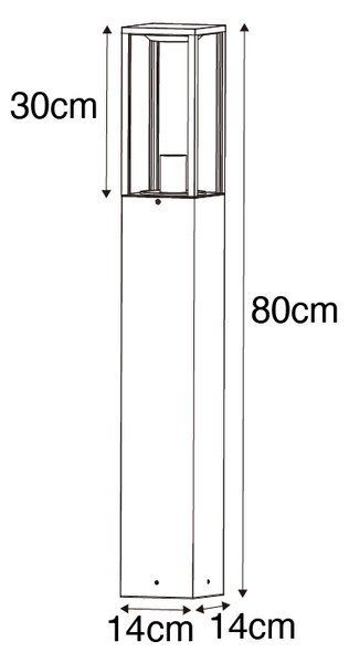 Ipari kültéri állólámpa rozsdabarna 80 cm IP44 - Charlois