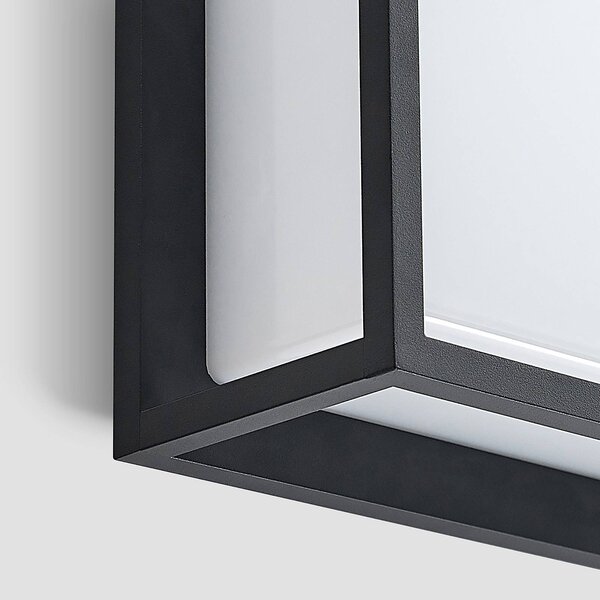 Lucande LED kültéri fali világítás Ilirian, antracit, alumínium, 25 cm, Fekete, Alumínium, Modern
