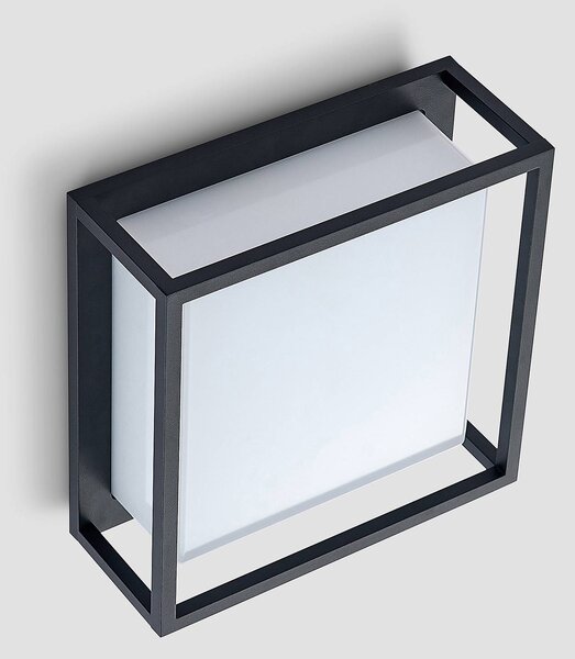 Lucande LED kültéri fali világítás Ilirian, antracit, alumínium, 25 cm, Fekete, Alumínium, Modern