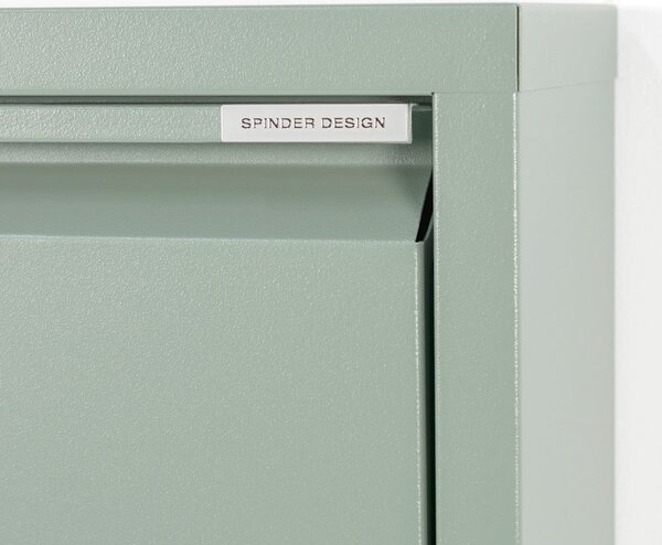 Szürkészöld fém billenő ajtós cipőtartó 50x103x15 cm Billy – Spinder Design