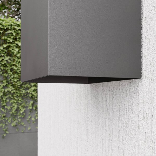 Lucande LED kültéri fali lámpa Evie, 14 cm, antracit, fel/le, fel/le, Alu / szürke / cink, Alumínium, Modern