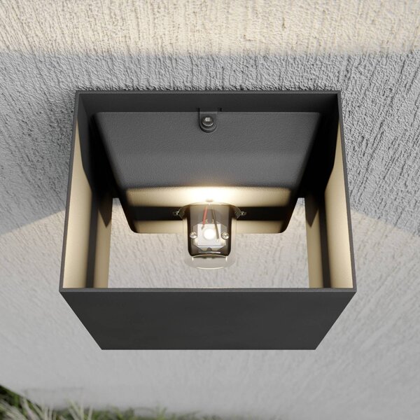 Lucande LED kültéri fali lámpa Evie, 14 cm, antracit, fel/le, fel/le, Alu / szürke / cink, Alumínium, Modern