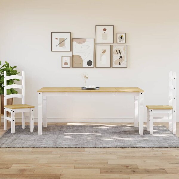 Corona fehér tömör fenyőfa ebédlőasztal 180 x 90 x 75 cm