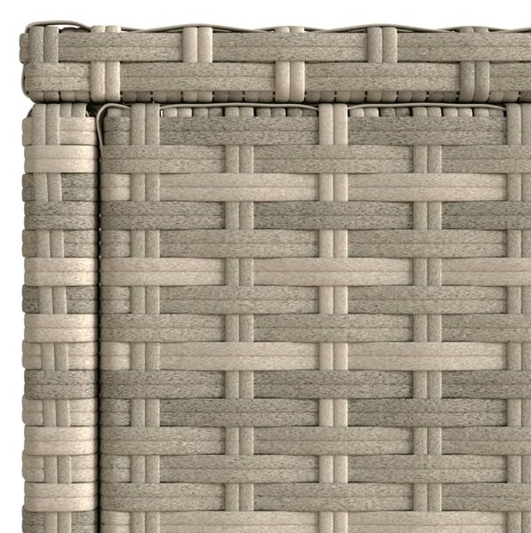 Világosszürke polyrattan kerti kisasztal üveg lappal58x27,5x55cm