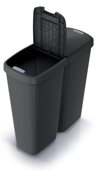 Hulladékgyűjtő DUO fekete, 50 l, fekete