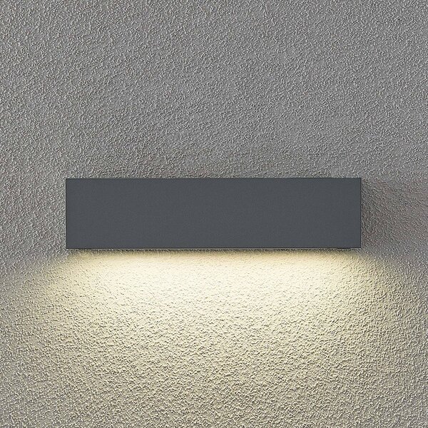 Arcchio LED kültéri falilámpa Lengo, 25 cm, 1 izzó, szürke, CCT, Alu / szürke / cink, Alumínium, Modern