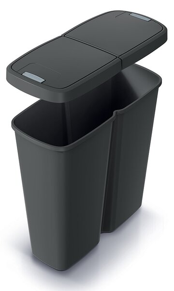 Hulladékgyűjtő DUO fekete, 50 l, fekete