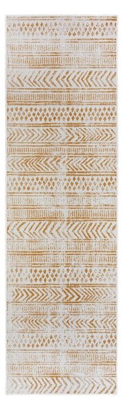 Okkersárga-fehér kültéri szőnyeg 80x350 cm Biri – NORTHRUGS