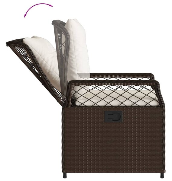 2 db barna polyrattan dönthető kerti szék