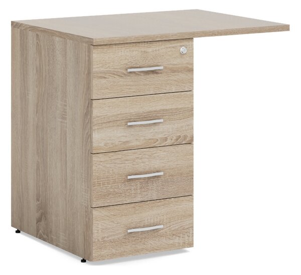 Impress konténer 80 x 60 cm - 4 fiókos (Impress asztalhoz 76 cm), sonoma tölgy