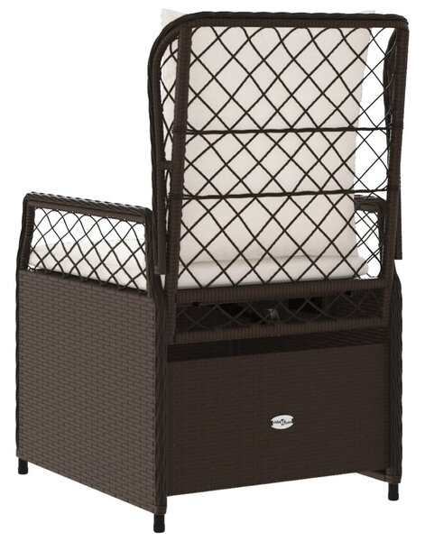 2 db barna polyrattan dönthető kerti szék