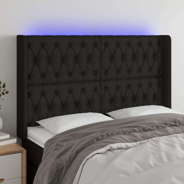 LED-es Fejtámla - Fekete Szövet - 147x16x118/128cm