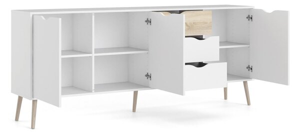 Fehér komód 196x82x39 cm Oslo – Tvilum