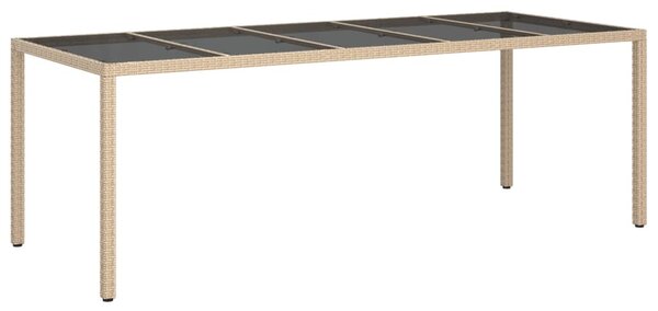 9 részes bézs polyrattan/üveg kerti étkezőgarnitúra párnákkal