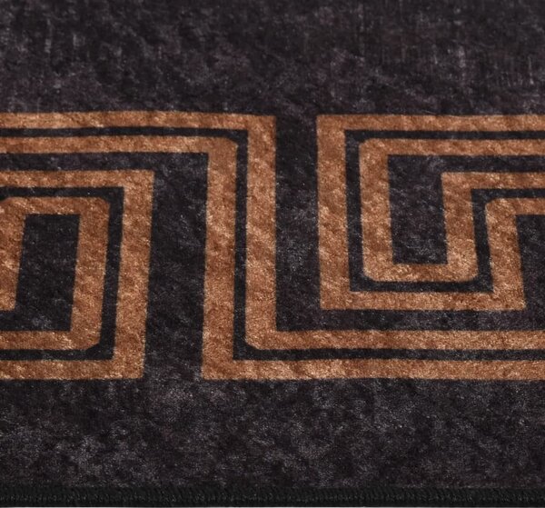Fekete-arany mosható csúszásgátló szőnyeg 400 x 300 cm