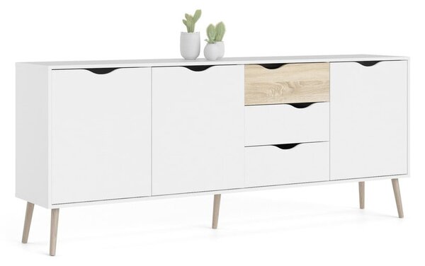 Fehér komód 196x82x39 cm Oslo – Tvilum