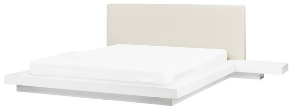 Ágy LED világítással Műbőr ZEN 160 x 200 cm Fehér