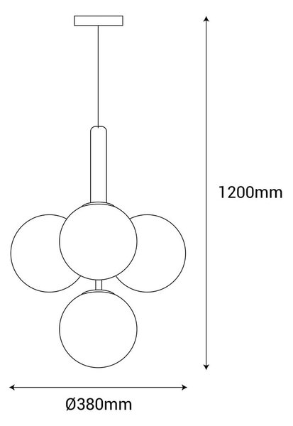 Musa aranyszínű függőlámpa, magasság 120 cm - SULION