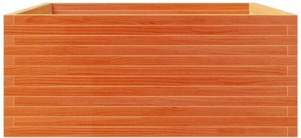 Viaszbarna tömör fenyőfa kerti virágtartó 110 x 110 x 49,5 cm