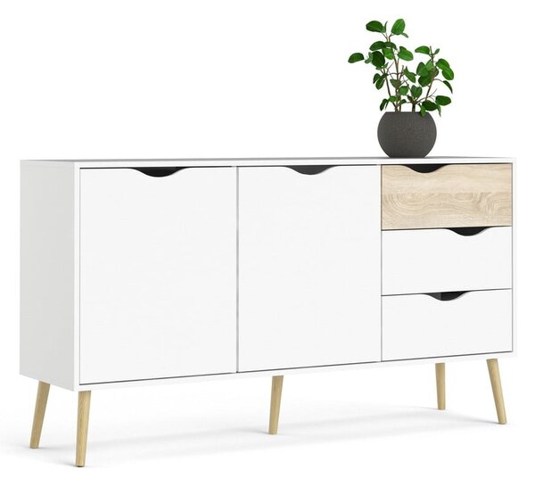 Fehér komód 147x82x39 cm Oslo – Tvilum