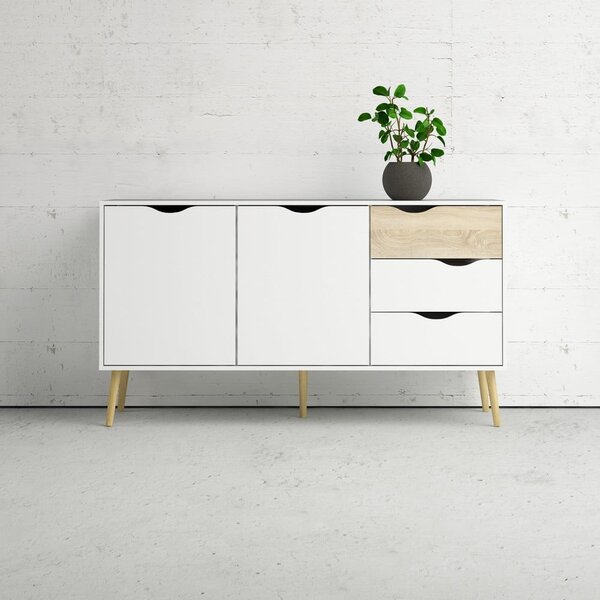 Fehér komód 147x82x39 cm Oslo – Tvilum