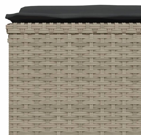 5 részes világosszürke polyrattan kerti ülőgarnitúra párnákkal