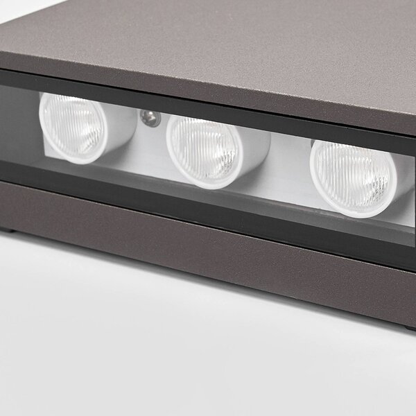 Lucande LED kültéri falilámpa Trixy, antracit, fém, IP54, Fekete, Alumínium, Modern